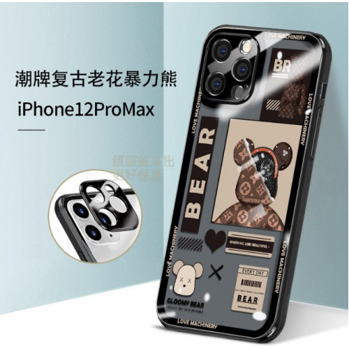 潮牌熊 iPhone 13 手機殼 新款iphone12保護套 13 pro max 鏡頭全包i13 蘋果11 ixs殼