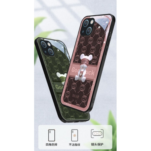 手機殼 新款 大牌天使熊蘋果13promax手機殼全包iPhone11/12直邊玻璃xs耐髒7/8